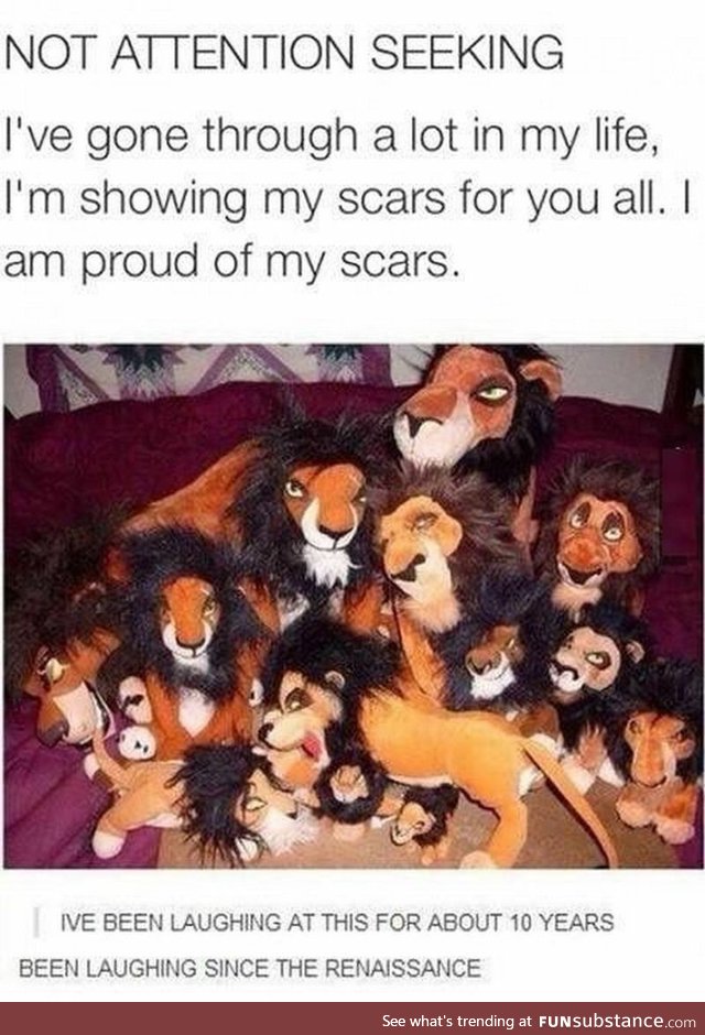 Proud of the scars I've got