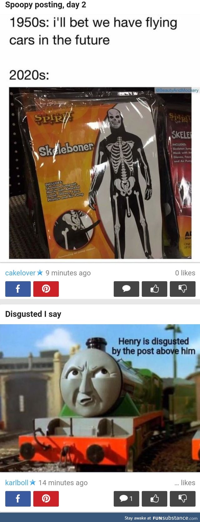 If this wasn't deliberate, it should have been [Henry is disgusted by Skeleton]