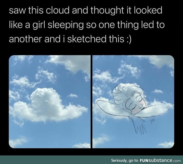 Cloud girl sleeping