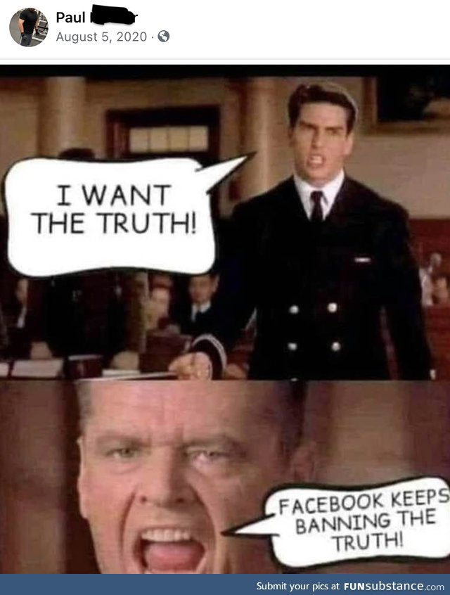 Facebook keeps banning the truth
