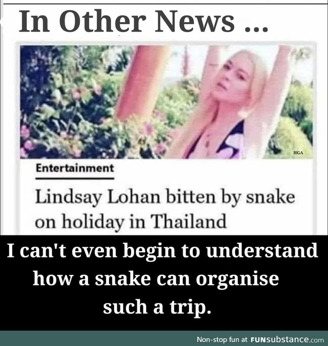 I guess the snake got on a plane