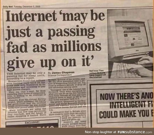 People predicting the future in the year 2000 ..