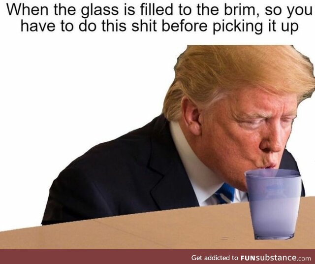 Glass is filled to the brim