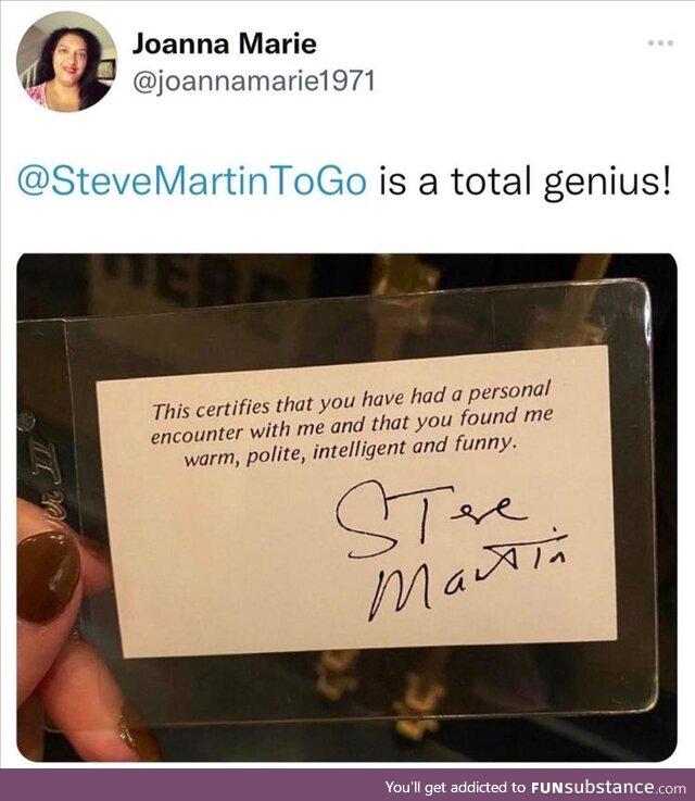 A certified encounter with Steve Martin