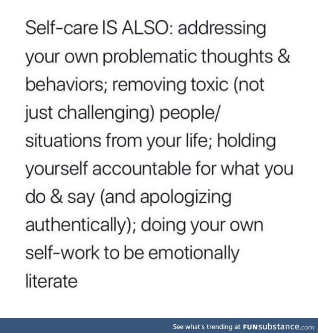 Self care is important