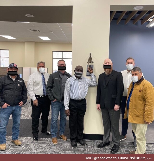 This construction company photoshopped masks on their employees in a photo to celebrate