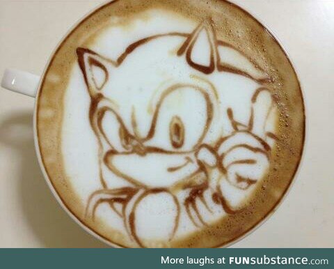 Coffee Art #48 - Sonic