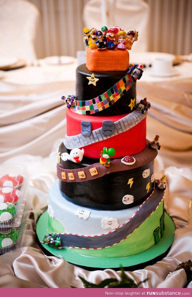 Mario Kart wedding cake