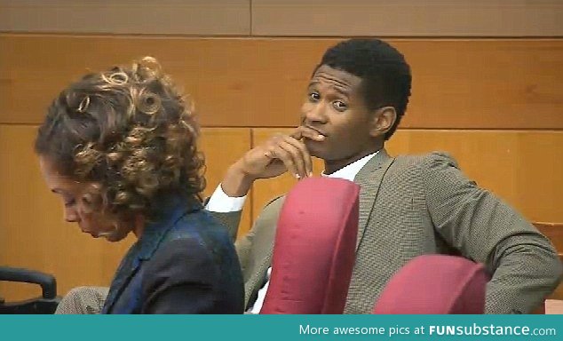 Usher's face after his wife lost custody battle today