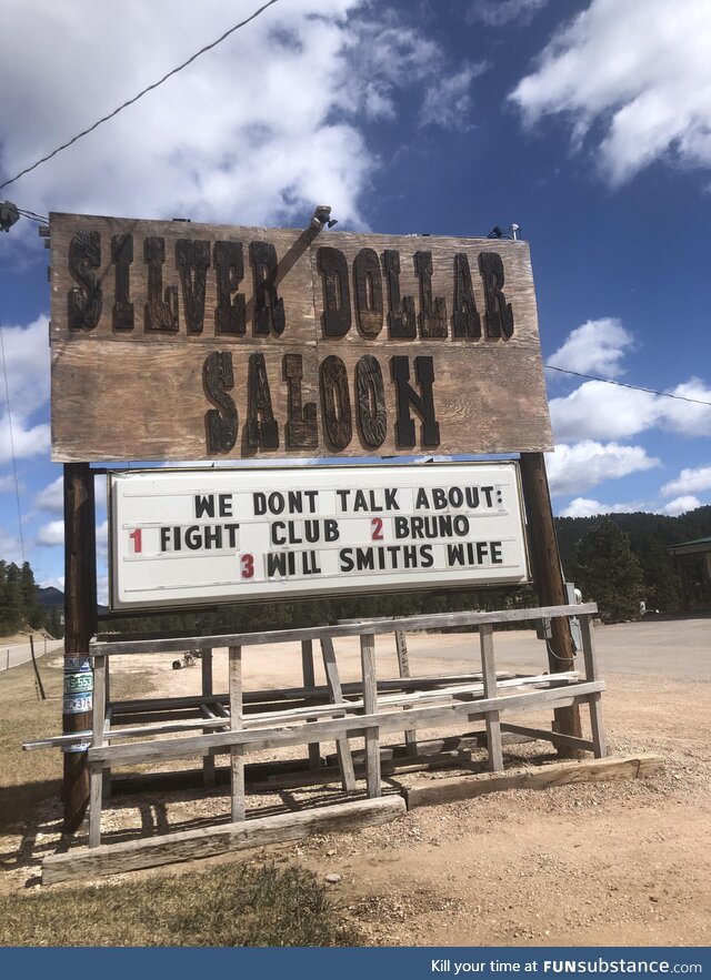 Road side board in South Dakota today