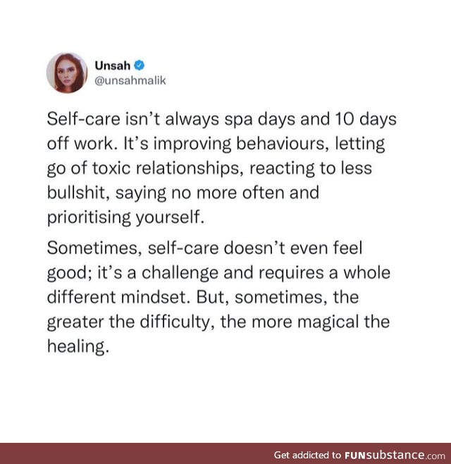 Self-care is important