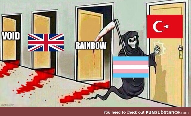 Trans flag going at it