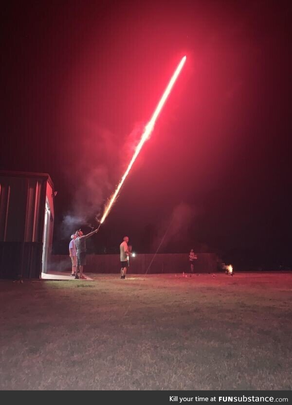 A sweet picture my cousin took of me shooting a Roman Candle
