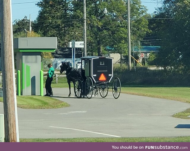 Amish using the ATM