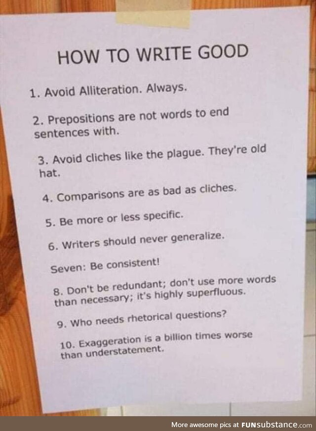 Friendly writing advice
