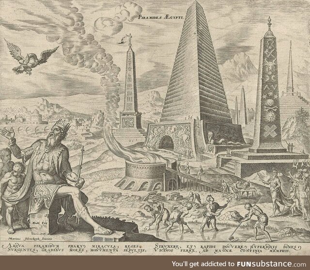 Piramiden van Egypte, Philips Galle, by Maarten van Heemskerck, 1581 - 1633.