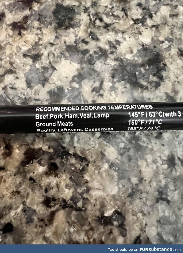 This typo on my meat thermometer