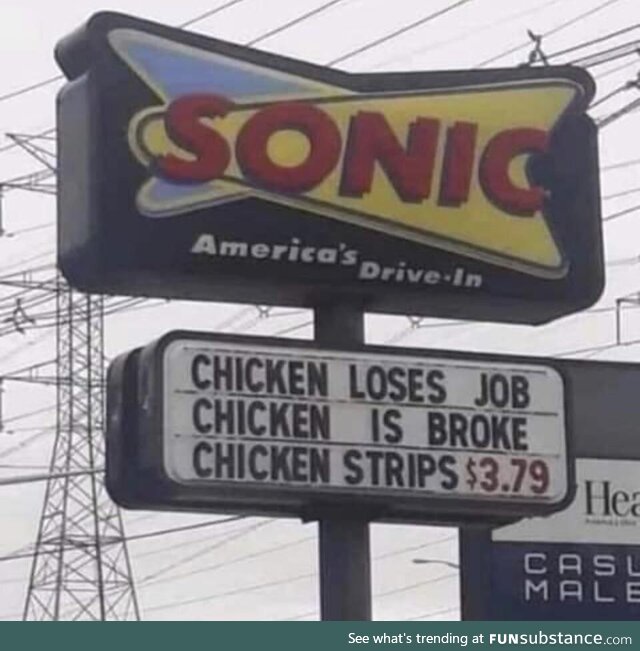 Sonic hires unemployed chickens