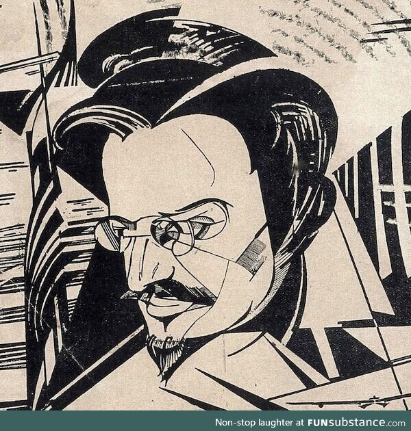 Cubist portrait of Leon Trotsky