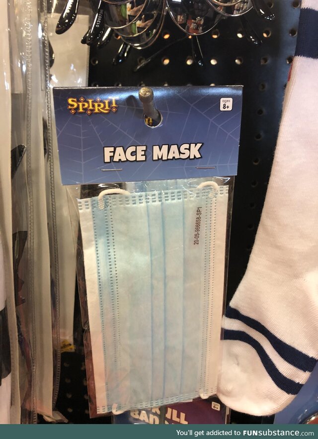 Halloween store selling a single disposable face for $4