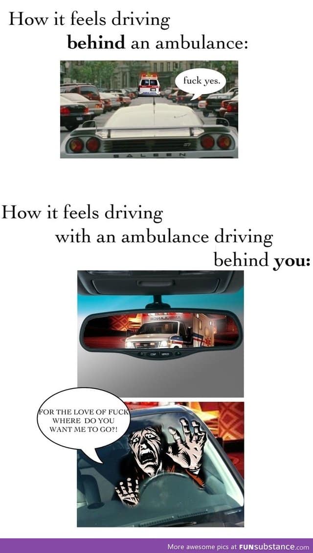Driving behind an ambulance