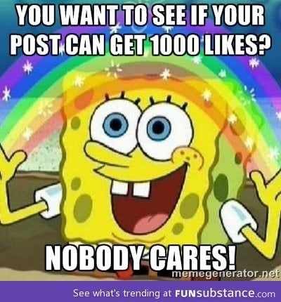 Nobody cares if you get 1000 likes