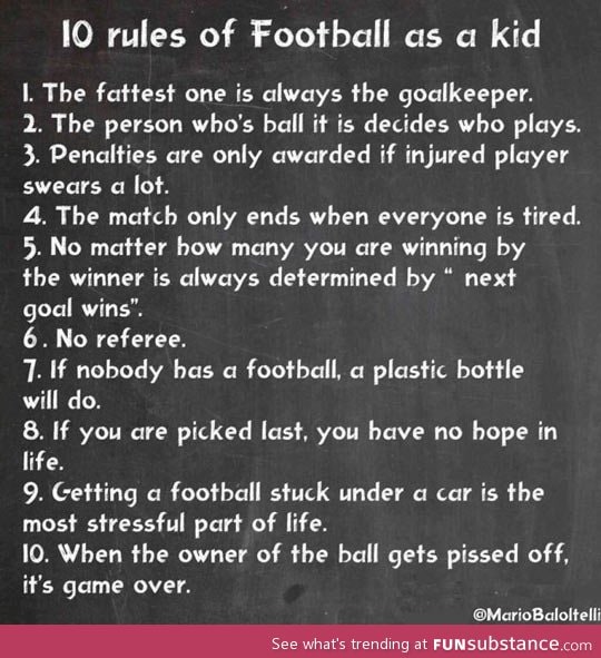 10 rules of football