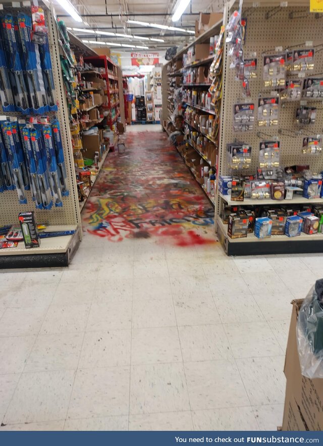 The spray paint aisle at the Ollie's store