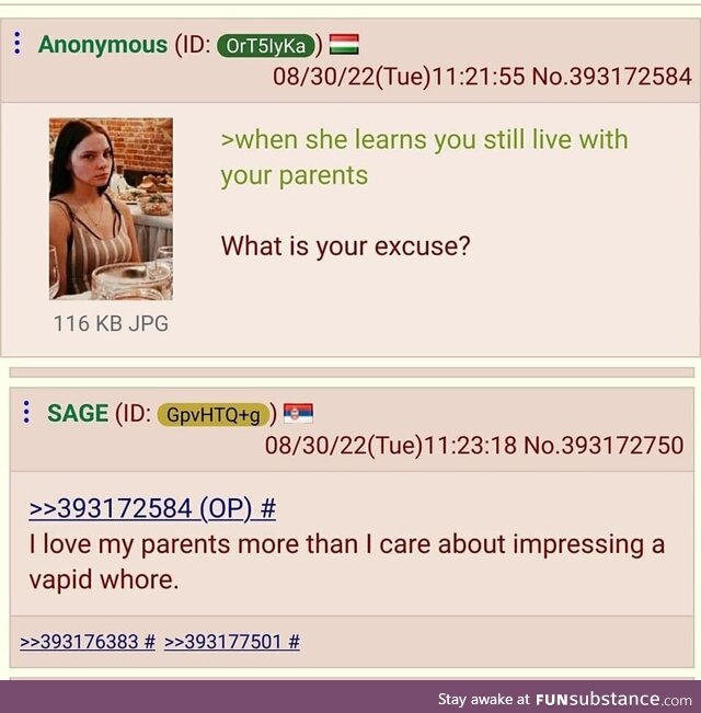 Anon loves his parents