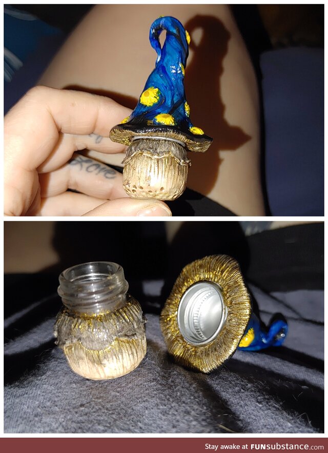 I Made a Starry Night Mushroom Jar