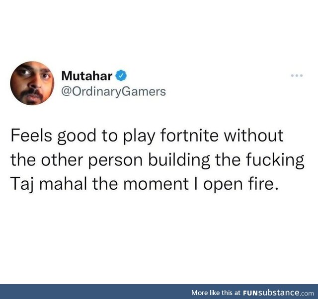 ''feels good to play fortnite'' shame on you muta