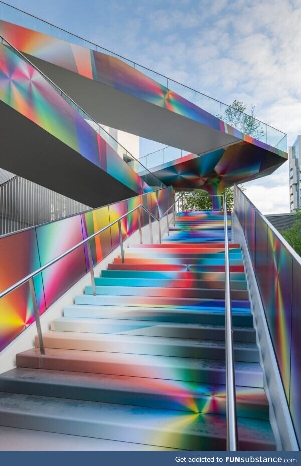 Staircase by Felipe Pantone. King of dichroic art