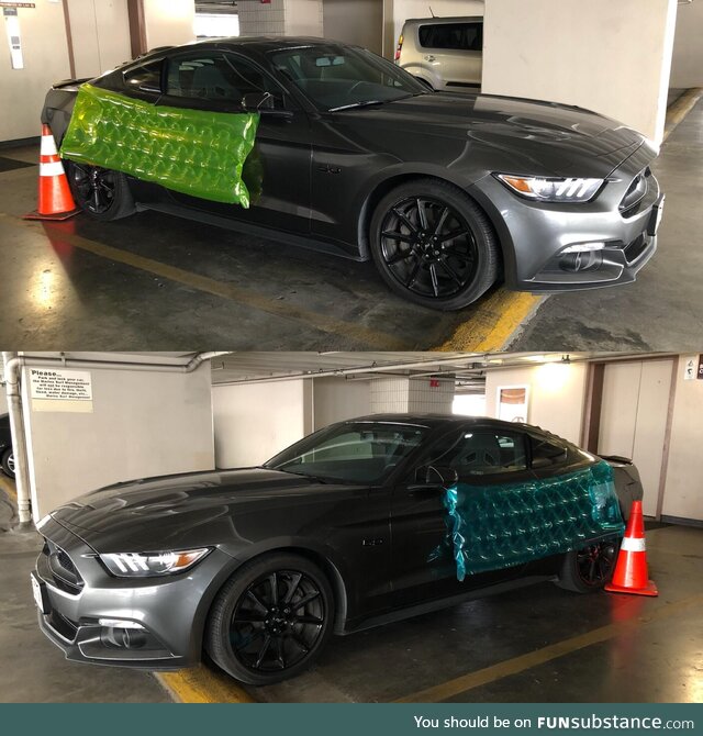 No dents for this guy. The cones are a nice touch