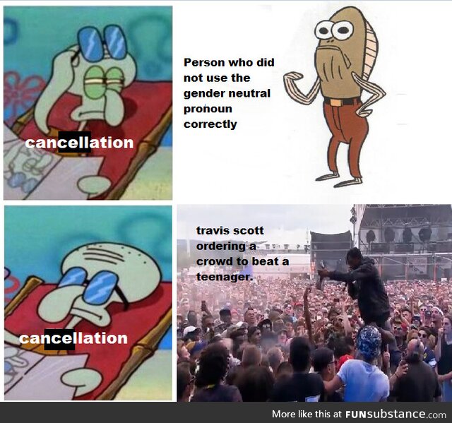 Its super simple meme, but just demonstration that cancellation isn't to everybody