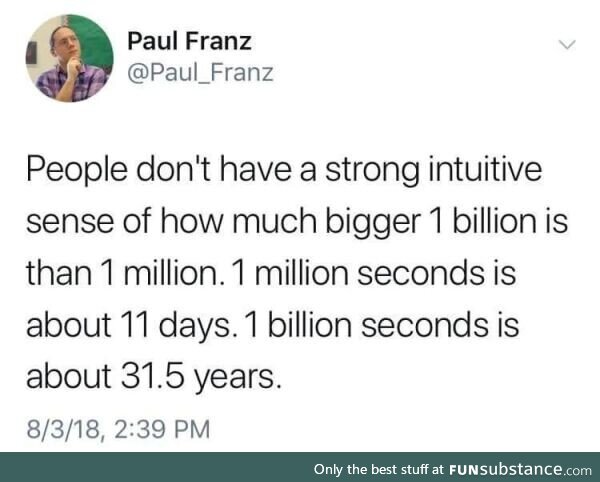 A billion is A LOT bigger than a million