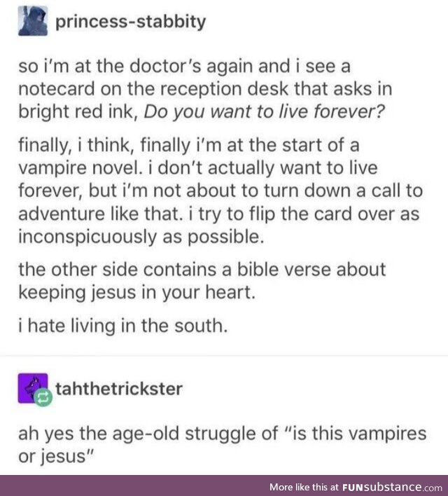 Vampires or Jesus?