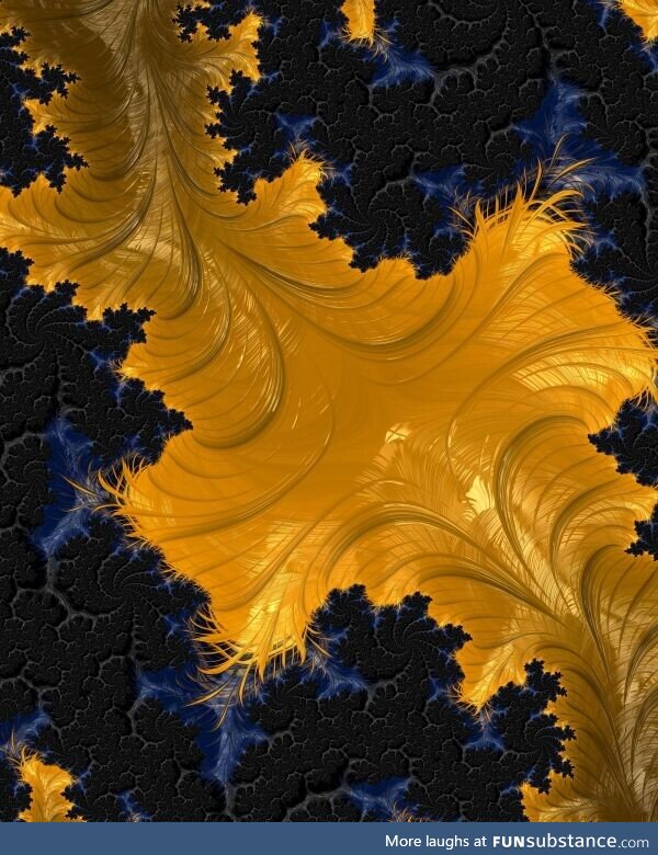 Large fractal render in black and gold
