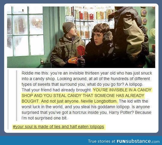 You're a bad person harry potter