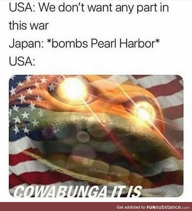 The United States declaring war on the Japanese empire