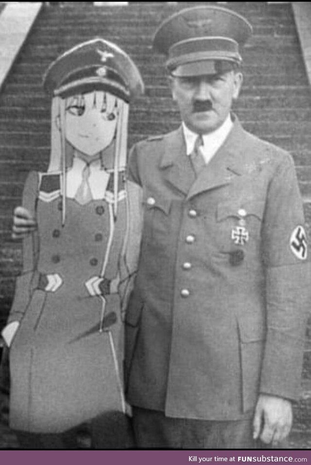 Adolf Hitler pictured with his waifu