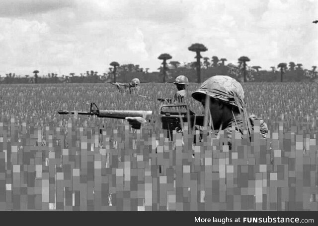 American soldiers preparing to ambush a group of Viet Cong soldiers