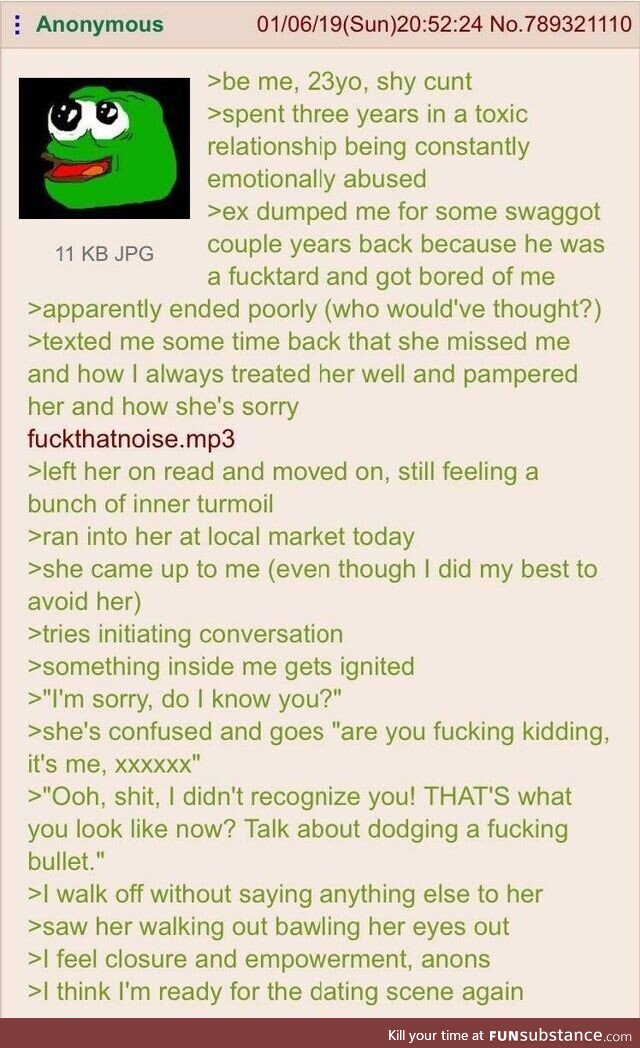 Anon is brutal to his ex