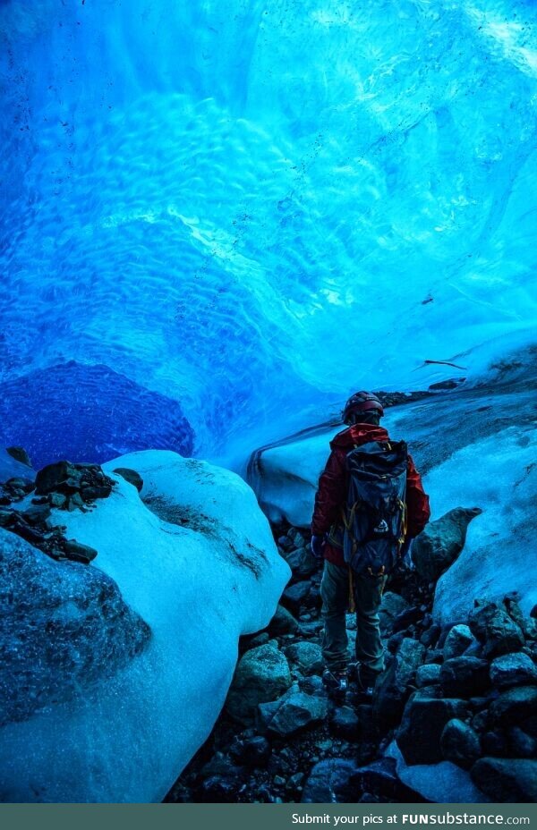 Ice Cave under a glacier in Alaska