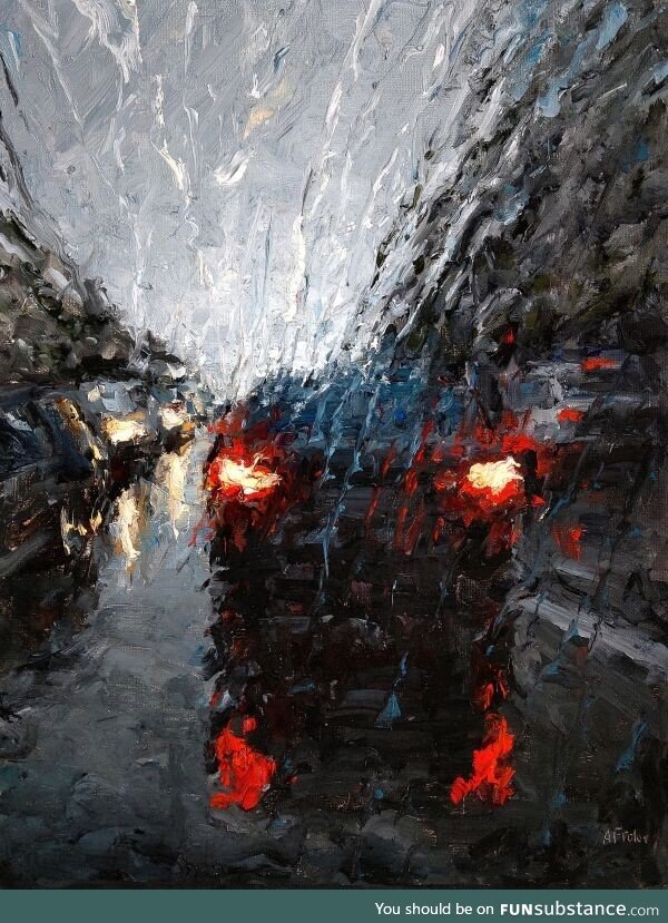 Rain, My oil painting