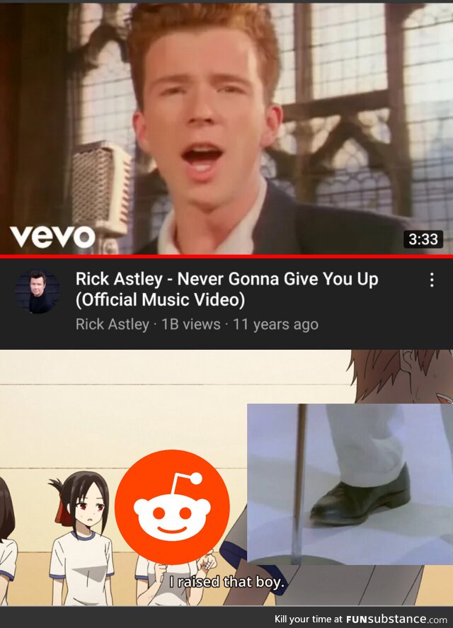 We did it, Rick roll now have 1B views