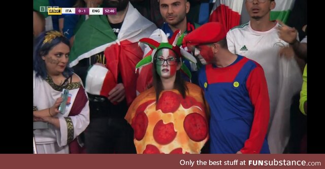 That sudden realisation your an anthropomorphic pizza surrounded by hungry Italians