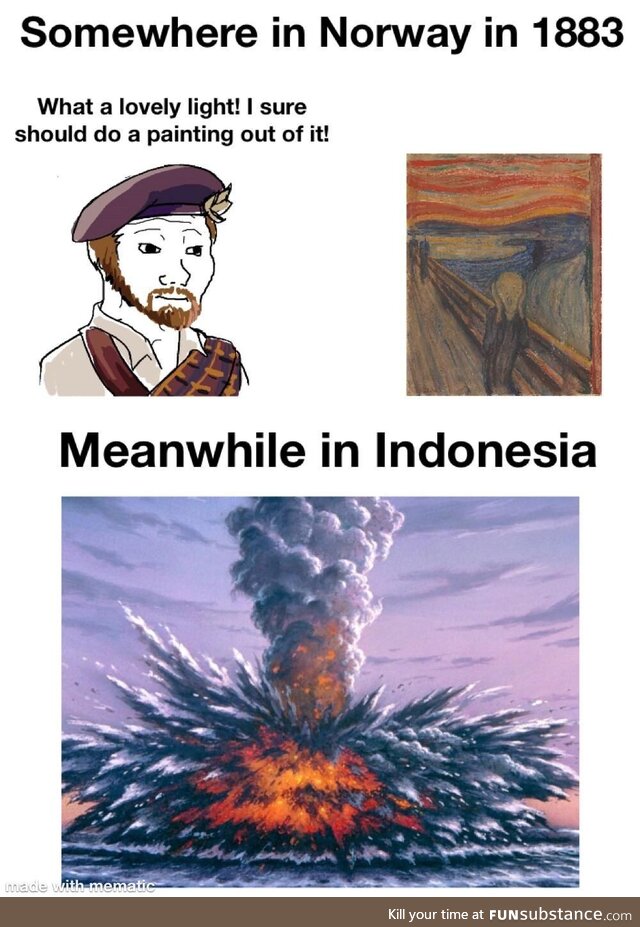 The explosion of the krakatoa is also theorized to have caused to russian revolution
