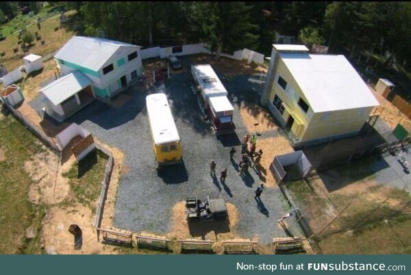 This guy made the call of duty map "nuke town" as his own paintball field