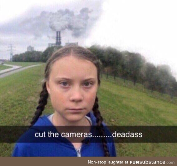 Greta Thunberg found admiring an oil refinery