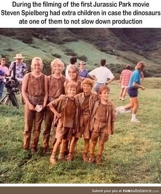 1993 On the Set of Jurassic Park, in case there were any accidents involving the child